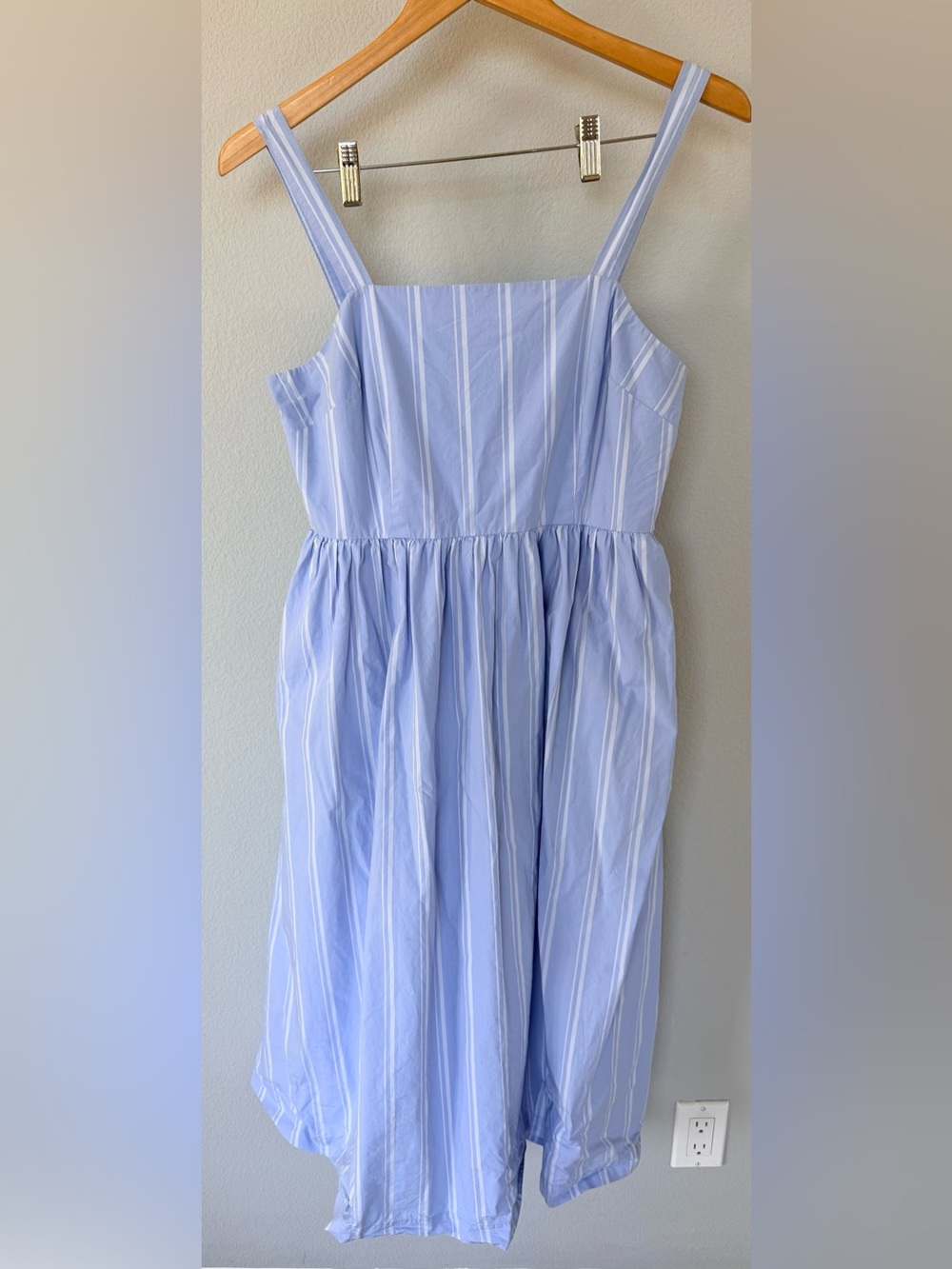 A New Day Striped Smocked Maxi Dress • M • Square Neck • Cotton Cottagecore